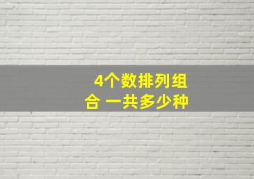 4个数排列组合 一共多少种